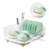 Dish Drying Rack Plastic Visualize Diversion Effluent Dish Diversion Rack for Chopsticks Bowl Plate Spoon Transparent White
