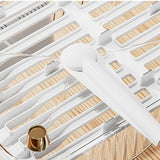 Dish Drying Rack Plastic Visualize Diversion Effluent Dish Diversion Rack for Chopsticks Bowl Plate Spoon Transparent White - Rear View