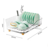 Dish Drying Rack Plastic Visualize Diversion Effluent Dish Diversion Rack for Chopsticks Bowl Plate Spoon Transparent White