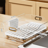 Dish Drying Rack Plastic Visualize Diversion Effluent Dish Diversion Rack for Chopsticks Bowl Plate Spoon Transparent White - Extra Image