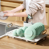 Dish Drying Rack Plastic Visualize Diversion Effluent Dish Diversion Rack for Chopsticks Bowl Plate Spoon Transparent White