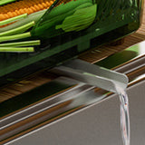 Dish Drying Rack Plastic Visualize Diversion Effluent Dish Diversion Rack for Chopsticks Bowl Plate Spoon Transparent Green - Low Angle