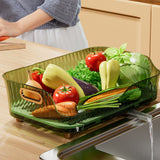 Dish Drying Rack Plastic Visualize Diversion Effluent Dish Diversion Rack for Chopsticks Bowl Plate Spoon Transparent Green