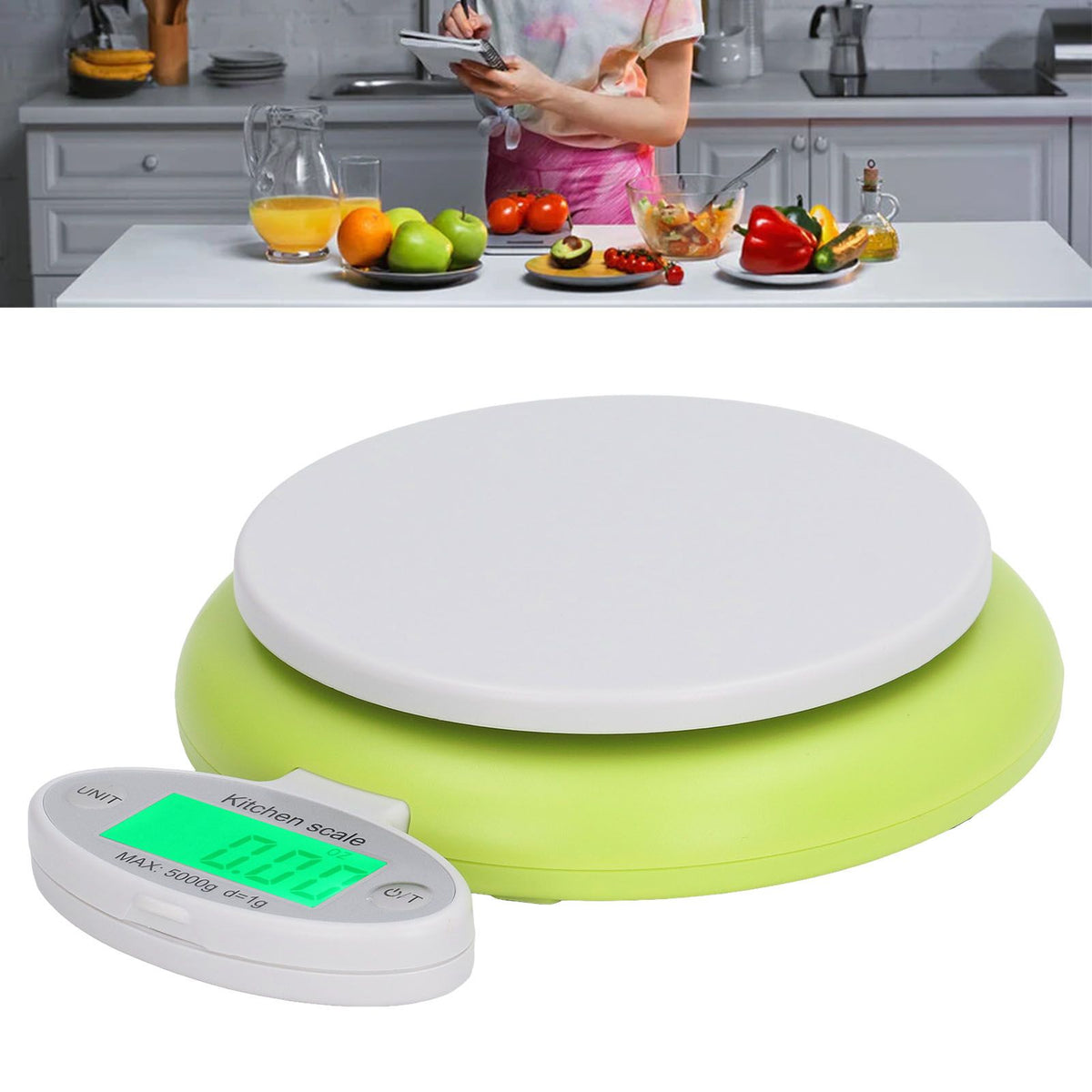 Digital Kitchen Scale with LCD Screen Tare Function Food Weight Scale for Baking Cooking Meal Prep Coffee