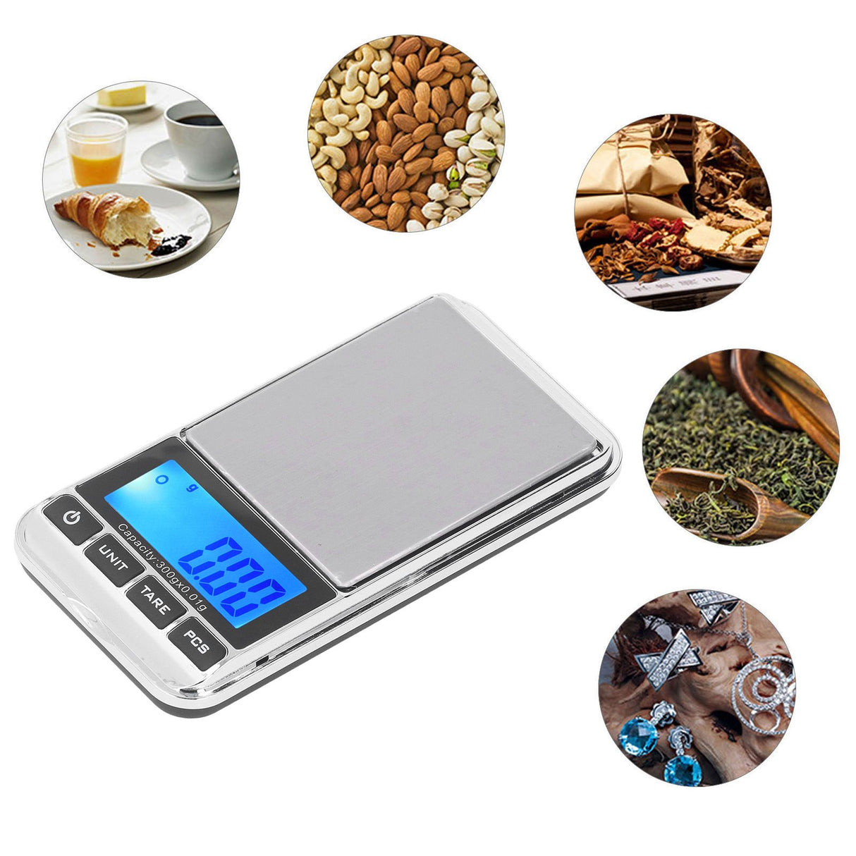 Digital Pocket Scale High Accuracy Portable Safe Reliable Mini Pocket Jewelry Scale with LCD Display for Jewelry Shop Home 500g/0.01g