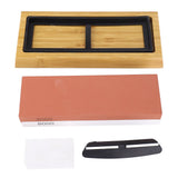 Knife Sharpening Stone 3000 8000 Grit Red White Dual Sided Wooden Base Whetstone for Kitchen Home Restaurant