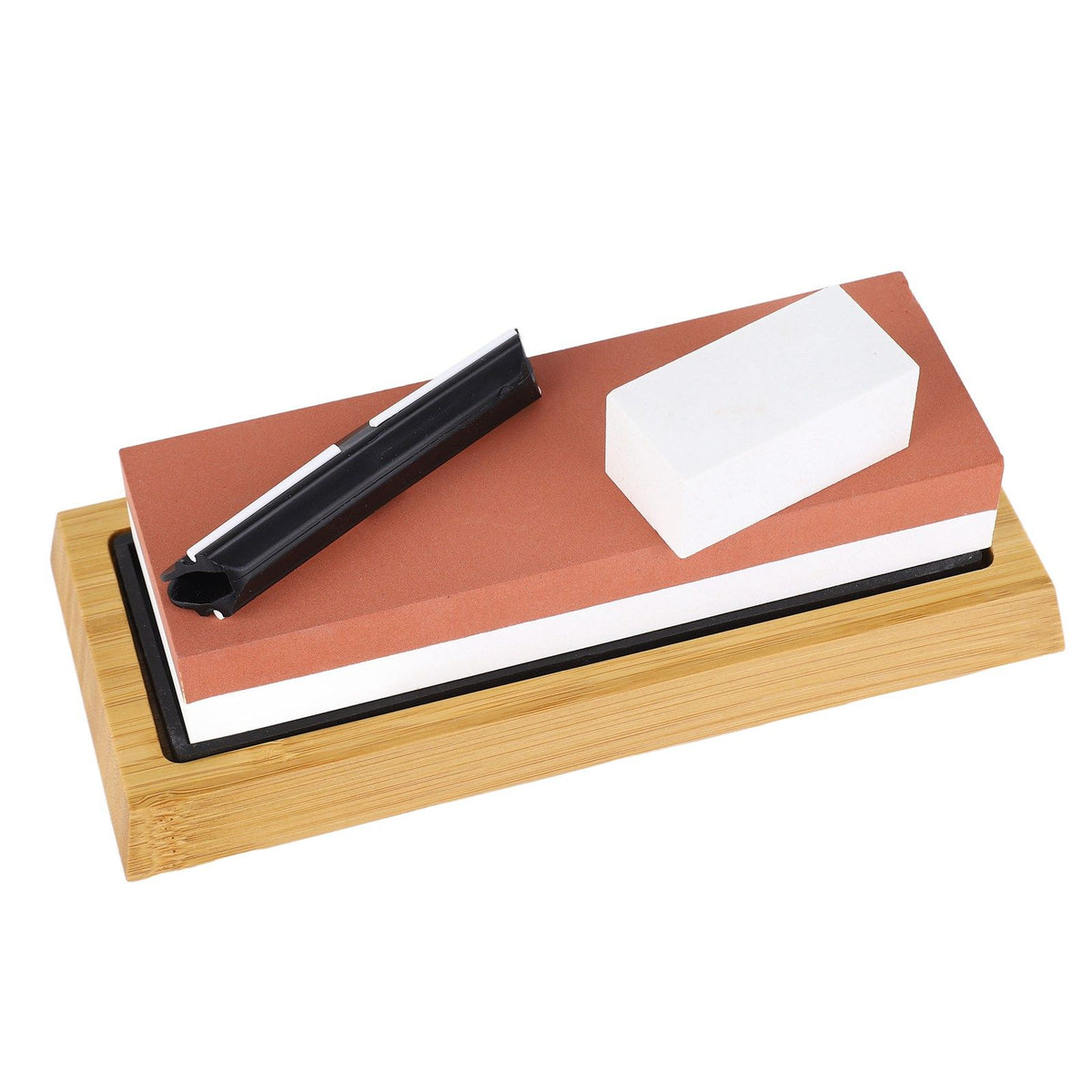 Knife Sharpening Stone 3000 8000 Grit Red White Dual Sided Wooden Base Whetstone for Kitchen Home Restaurant