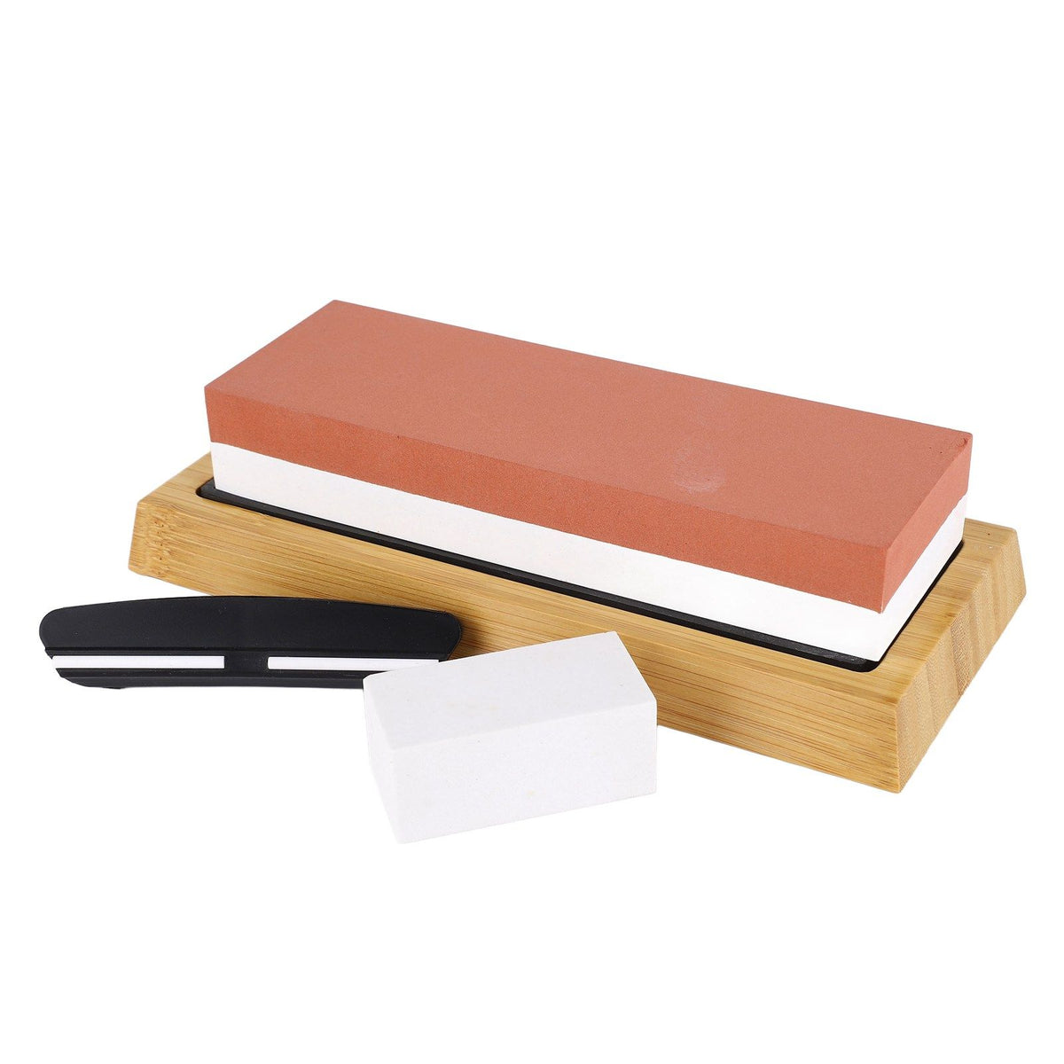 Knife Sharpening Stone 3000 8000 Grit Red White Dual Sided Wooden Base Whetstone for Kitchen Home Restaurant