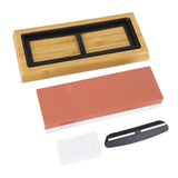Knife Sharpening Stone 3000 8000 Grit Red White Dual Sided Wooden Base Whetstone for Kitchen Home Restaurant - Extra Image