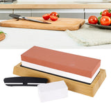 Knife Sharpening Stone 3000 8000 Grit Red White Dual Sided Wooden Base Whetstone for Kitchen Home Restaurant