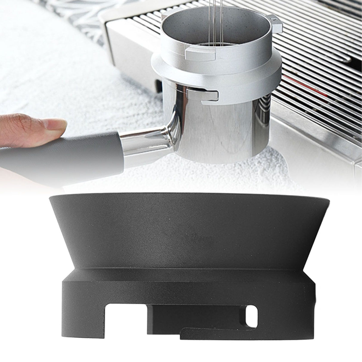 Black Coffee Dosing Funnel Aluminum Alloy Restaurant Coffee Machine Dosing Funnel Ring for 54mm Handle