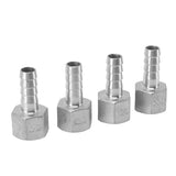 4pcs 13mm 1/2in Hose Barb Connector Hose Barb Coupler Stainless Steel Pipe Fitting for Beer Cooler - Top-Down View