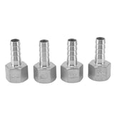 4pcs 13mm 1/2in Hose Barb Connector Hose Barb Coupler Stainless Steel Pipe Fitting for Beer Cooler - 45-Degree Angle