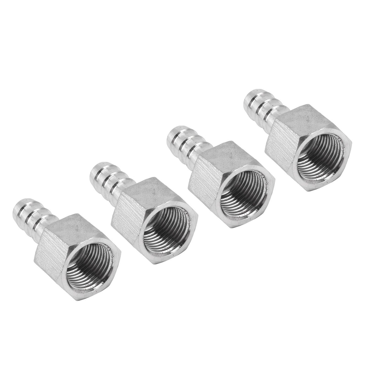 4pcs 13mm 1/2in Hose Barb Connector Hose Barb Coupler Stainless Steel Pipe Fitting for Beer Cooler