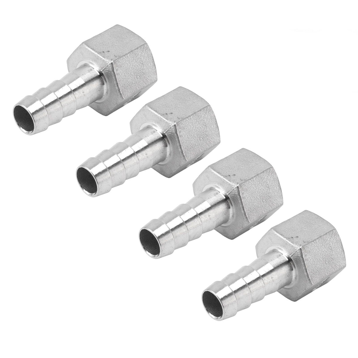4pcs 13mm 1/2in Hose Barb Connector Hose Barb Coupler Stainless Steel Pipe Fitting for Beer Cooler