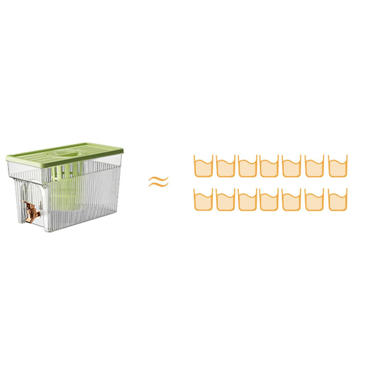 Cold Kettle with Faucet 3L PET Refrigerator Water Filter Dispenser Drink Container for Home Party Green