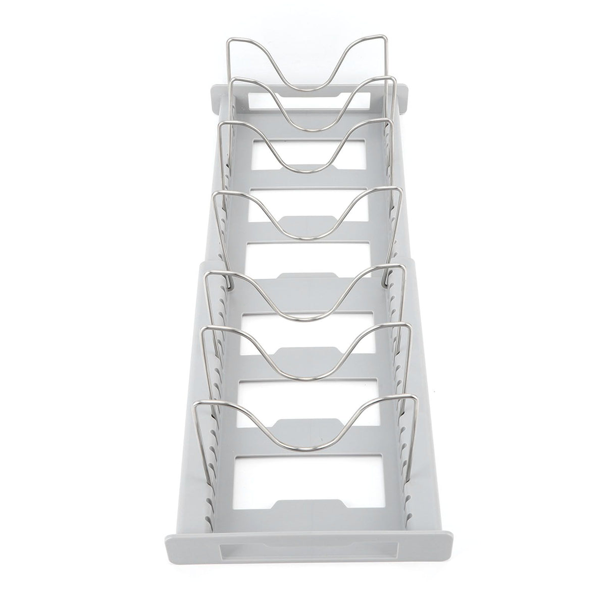 Expandable Pot Organizer Anti Slip Size Adjustable Multi Use Pot Lid Holder for Kitchen Canteen Grey