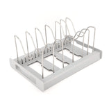 Expandable Pot Organizer Anti Slip Size Adjustable Multi Use Pot Lid Holder for Kitchen Canteen Grey