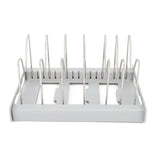 Expandable Pot Organizer Anti Slip Size Adjustable Multi Use Pot Lid Holder for Kitchen Canteen Grey