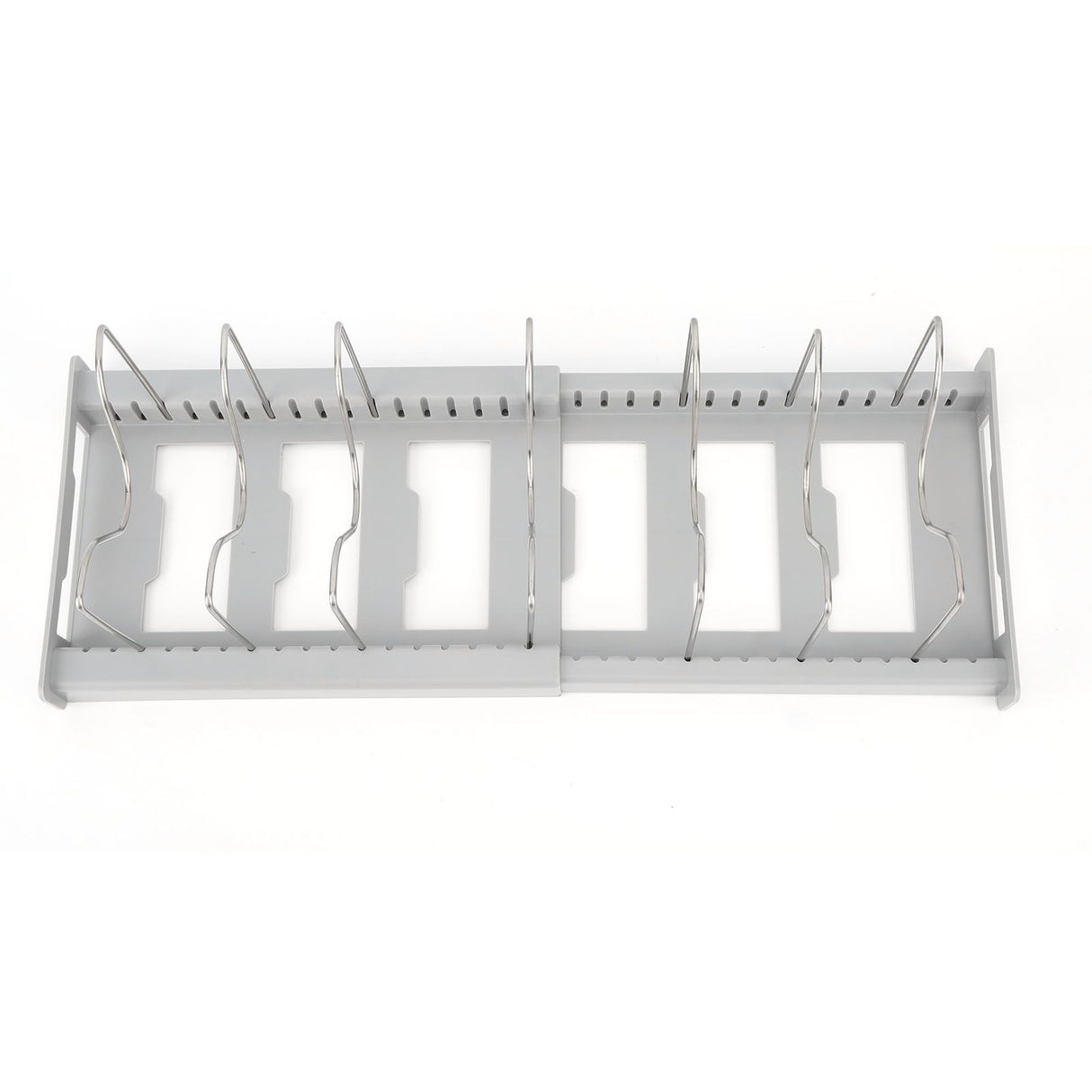 Expandable Pot Organizer Anti Slip Size Adjustable Multi Use Pot Lid Holder for Kitchen Canteen Grey