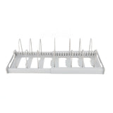 Expandable Pot Organizer Anti Slip Size Adjustable Multi Use Pot Lid Holder for Kitchen Canteen Grey