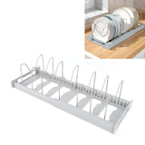 Expandable Pot Organizer Anti Slip Size Adjustable Multi Use Pot Lid Holder for Kitchen Canteen Grey - Extra Image