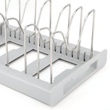 Expandable Pot Organizer Anti Slip Size Adjustable Multi Use Pot Lid Holder for Kitchen Canteen Grey
