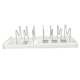 Expandable Pot Organizer Anti Slip Size Adjustable Multi Use Pot Lid Holder for Kitchen Canteen White - Top-Down View