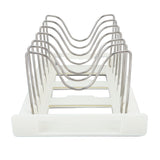 Expandable Pot Organizer Anti Slip Size Adjustable Multi Use Pot Lid Holder for Kitchen Canteen White
