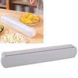Plastic Wrap Organizer Cling Film Cutter Suction Cup Cling Film Cutting Box Adjustable Storage Cutting Box