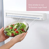 Plastic Wrap Organizer Cling Film Cutter Suction Cup Cling Film Cutting Box Adjustable Storage Cutting Box - Extra Image