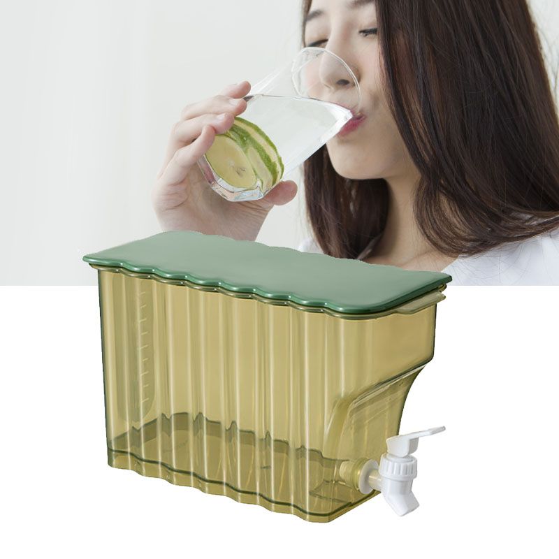 Cold Water Kettle with Faucet PP Sealed Preservation Refrigerator Cold Kettle For Fruit Tea Flower Tea Milk Tea Water Green