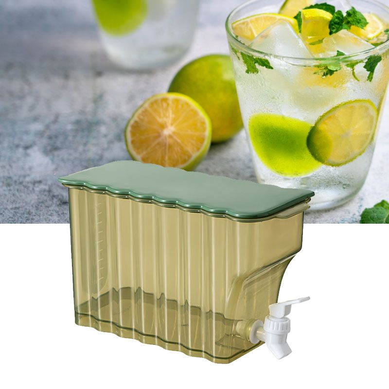 Cold Water Kettle with Faucet PP Sealed Preservation Refrigerator Cold Kettle For Fruit Tea Flower Tea Milk Tea Water Green
