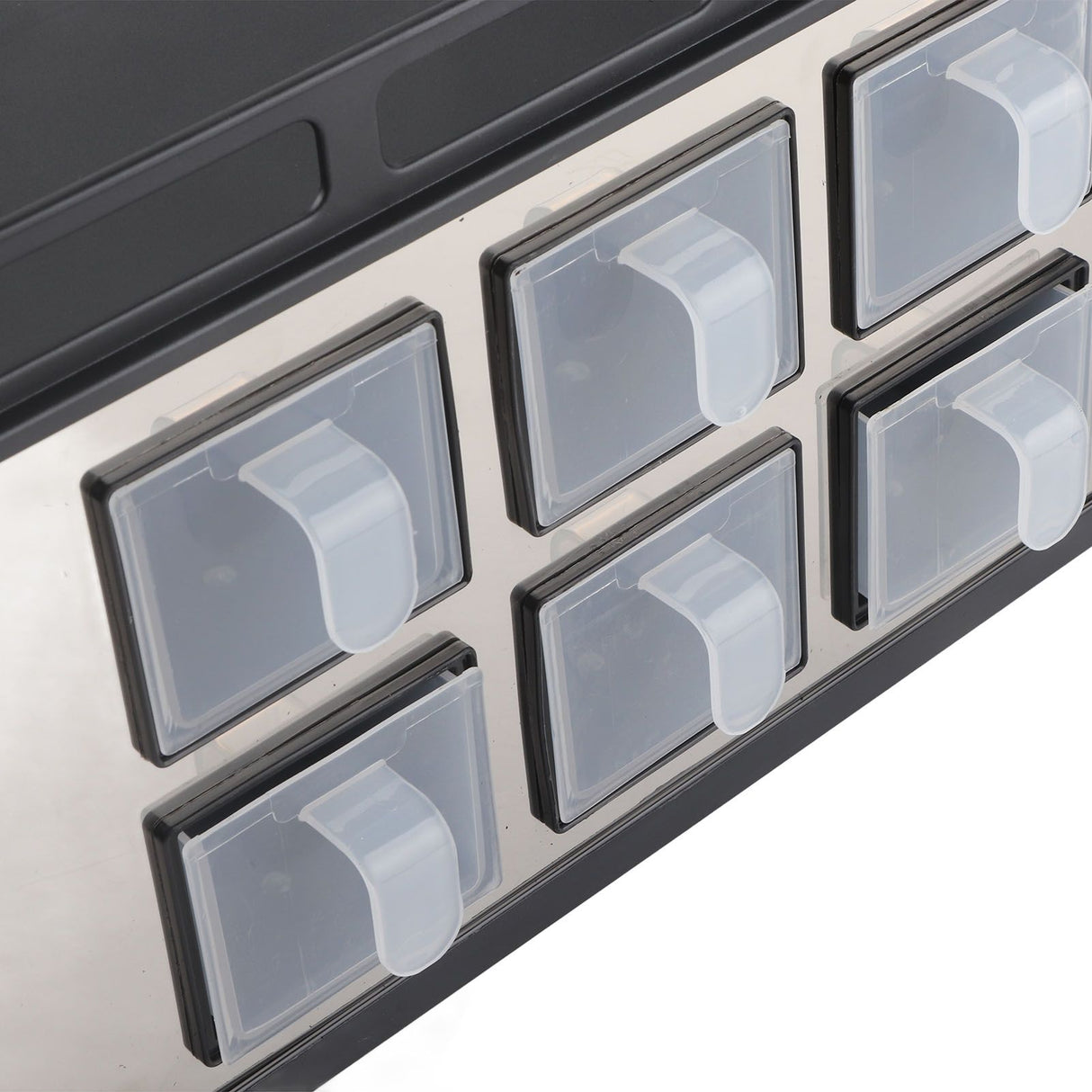 Spice Box Rack Stainless Steel Multifunctional Seasoning Bottle Holder Brush Jar Spoon Storage Organizer for Kitchen Counter Middle