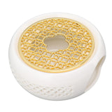 Porcelain Teapot Heater Hollow Frame Round Teapot Warmer Base with Alloy Cushion and Candle Holder - Side View
