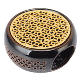 Bronze Brown Tea Light Teapot Warmer Hollow Concave Looking Ceramic Tea Tealight Coffee Heater - Top-Down View
