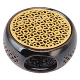 Bronze Brown Tea Light Teapot Warmer Hollow Concave Looking Ceramic Tea Tealight Coffee Heater - 45-Degree Angle