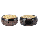 Bronze Brown Tea Light Teapot Warmer Hollow Concave Looking Ceramic Tea Tealight Coffee Heater - Extra Image