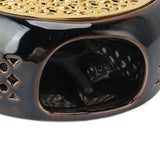 Bronze Brown Tea Light Teapot Warmer Hollow Concave Looking Ceramic Tea Tealight Coffee Heater - Extra Image