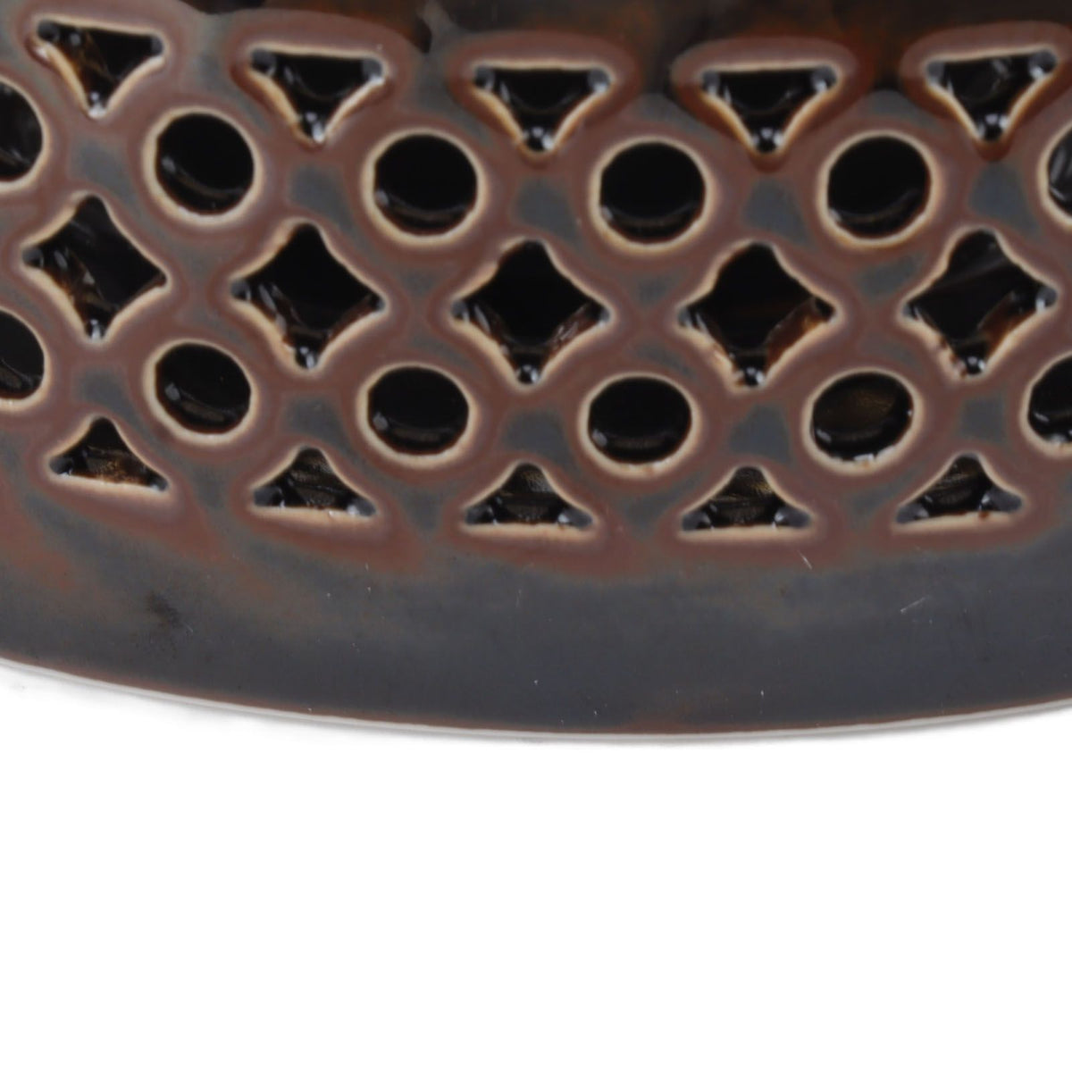 Bronze Brown Tea Light Teapot Warmer Hollow Concave Looking Ceramic Tea Tealight Coffee Heater