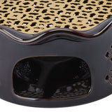 Teapot Warmer Ceramic Alloy Tea Warmer with Tea Light Holder Teapot Mat Hollow Out Flounce Design Black Copper Brown - Extra Image
