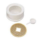 Teapot Warmer Tea Coffee Warmer Base Ceramic Heater with Spoon Lid and Candle Holder White