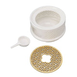 Teapot Warmer Tea Coffee Warmer Base Ceramic Heater with Spoon Lid and Candle Holder White