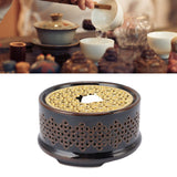 Teapot Warmer Tea Coffee Warmer Base Ceramic Heater with Spoon Lid and Candle Holder Brown - Extra Image