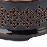 Teapot Warmer Tea Coffee Warmer Base Ceramic Heater with Spoon Lid and Candle Holder Brown - Extra Image