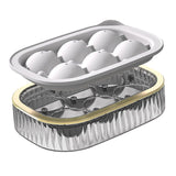 Ice Ball Maker Round Ice Cube Mold Tray for Home Bar Cocktails Bourbon Whiskey Drink Six Balls - White - Front View