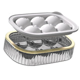 Ice Ball Maker Round Ice Cube Mold Tray for Home Bar Cocktails Bourbon Whiskey Drink Six Balls - White