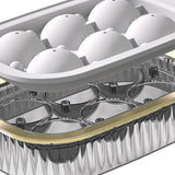 Ice Ball Maker Round Ice Cube Mold Tray for Home Bar Cocktails Bourbon Whiskey Drink Six Balls - White - Low Angle
