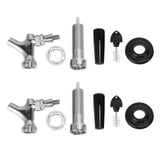 2 Set Beer Tap Stainless Steel Good Sealing 4‑1/8inch Shank 1/4 Barb Beer Faucet G1/2 Thread