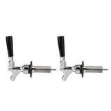 2 Set Beer Tap Stainless Steel Good Sealing 4‑1/8inch Shank 1/4 Barb Beer Faucet G1/2 Thread - Side View